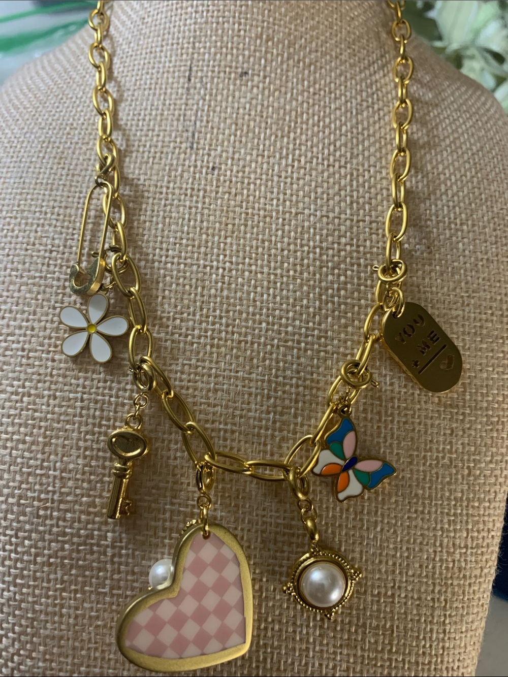 Plunder Paperclip Necklace with a Variety of Charms